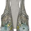 Matthew Williamson Bead and Featherembellished Vest in Silver - Lyst
