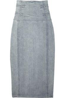 McQ by Alexander McQueen High-waisted Denim Pencil Skirt - Lyst