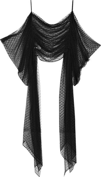 Moschino Spotted Tulle Top in Black - Lyst