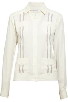 See By Chloé Embroidered Silk-blend Blouse - Lyst