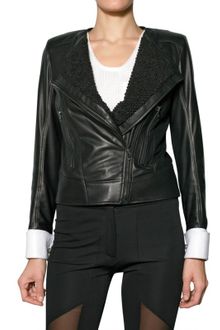 Viktor & Rolf Soft Nappa Smoking Biker Leather Jacket - Lyst