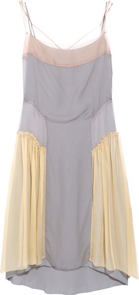 Alberta Ferretti Color-block Silk-chiffon Dress - Lyst