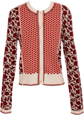  Cotton Knit Clover and Rose Cardigan 