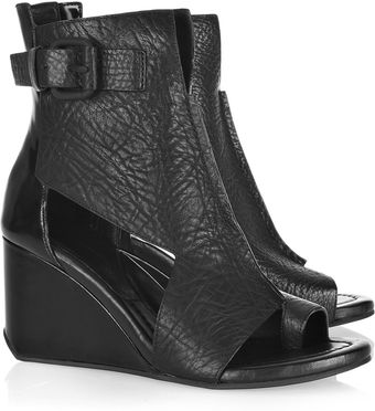  Raven Cutout Textured Leather Boots 