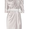 Lanvin Knotfront Silksatin Dress in Gray - Lyst