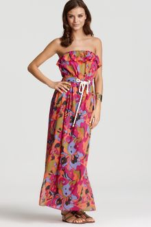 Tibi Long Strapless Coverup Dress - Lyst