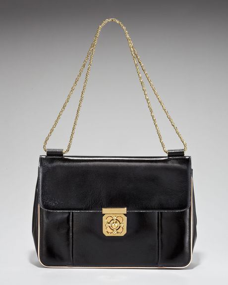 Chloé Elise Patentleather Shoulder Bag in Black - Lyst