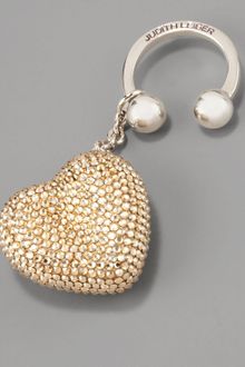 Judith Leiber Heart N Soul Key Ring, Champagne - Lyst