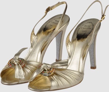 Rene Caovilla High-heeled Sandals in Gold