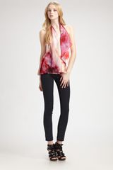 Haute Hippie Drape Printed Halter Top