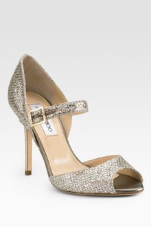 Jimmy Choo Lace Glitter Mary Jane Pumps - Lyst