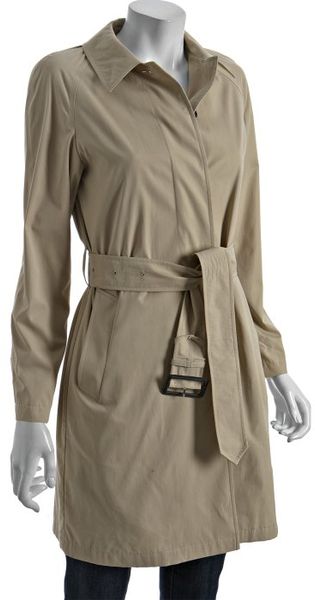  Beige Cotton Belted Trench Coat 
