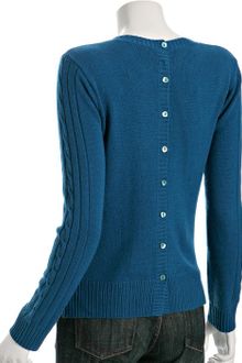 Autumn Cashmere Copen Cashmere Cable Button Back Crewneck Sweater - Lyst