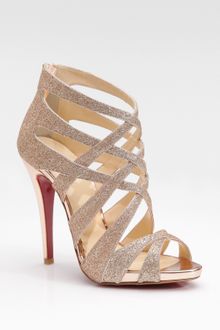 Christian Louboutin Balota Glitter Leather Strappy Sandals - Lyst