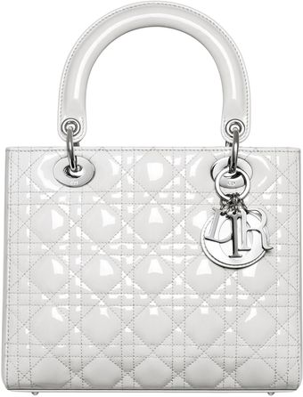 Dior Lady Medium Patent Top Handle - Lyst