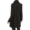Latte By Coffeeshop Black Textured Wool Blend Knit Collar Double Breasted Coat in Black - Lyst