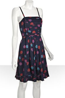 Marc By Marc Jacobs Twilight Blue Paintball Print Cotton Pleated Dress - Lyst