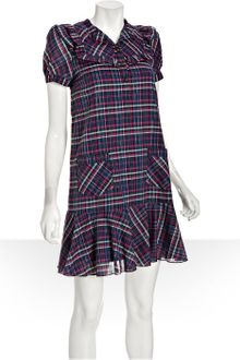 Marc By Marc Jacobs Twilight Blue Singer Plaid Cotton Voile Dress - Lyst