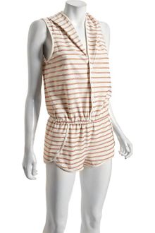Marc By Marc Jacobs Ivory Disco Stripe Hooded Coverup Romper - Lyst