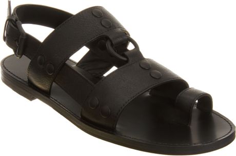 Bottega Veneta Toe Ring Gladiator Sandal in Black for Men | Lyst