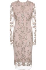 Marchesa Embroidered Silk Dress