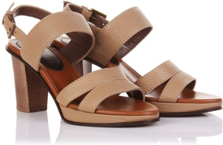 Marni Chunky Heel Sandal in Brown | Lyst
