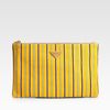 Prada Striped Canvas Clutch in Yellow - Lyst