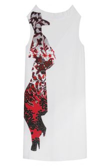 Yves Saint Laurent Silk Dress with Signature Illustration - Lyst