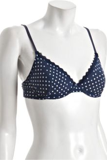 Cosabella Dark Navy Polka Dot Cotton Caroline Lace Trim Bra - Lyst