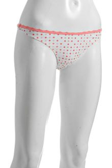 Cosabella Pink Polka Dot Cotton Caroline Lace Trim Thong - Lyst