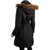 Marc New York Black Quilted Fur Trim Belted Down Coat in Black - Lyst