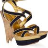 Emilio Pucci Suede Multistrap Platform Sandals in Blue (multi) - Lyst