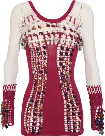 Mark Fast Handmade Knit Mini-dress with Swarovski Crystals - Lyst