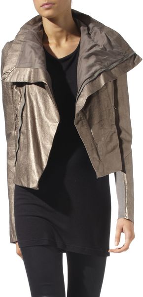Rick Owens Metallic Biker Jacket - Lyst