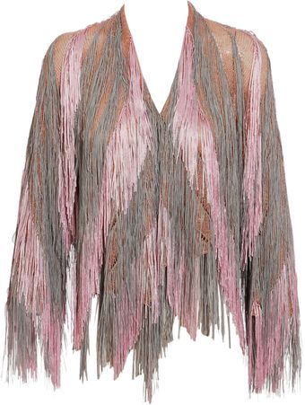 Tim Ryan Fringed Knit Jacket - Lyst