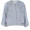 Vanessa Bruno Washed Silk Collarless Blouse in Blue - Lyst
