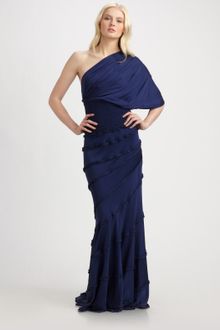 Navy Blue Maxi Dress on Malandrino Off The Shoulder Vivienne Maxi Dress In Blue  Navy    Lyst