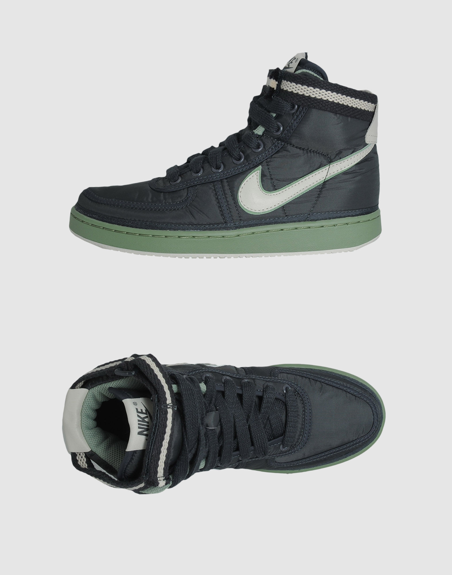 black and grey high tops