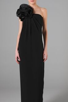 Notte By Marchesa One Shoulder Column Gown with Flower - Lyst