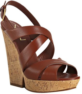 Yves Saint Laurent Taurillon Leather Deauville 105 Platform Sandals - Lyst
