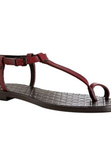 Bottega Veneta Vermilion Leather Thong Flat Sandals - Lyst