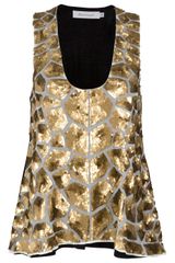 T-bags Gold Sequin Pattern Top