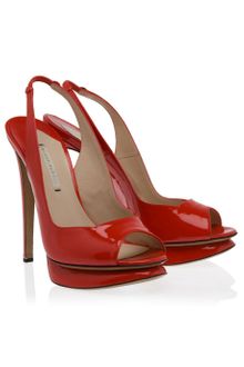 Nicholas Kirkwood Patent Peeptoe Slingbacks - Lyst