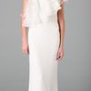 Notte By Marchesa One Shoulder Column Gown with Organza Ruffle in White - Lyst