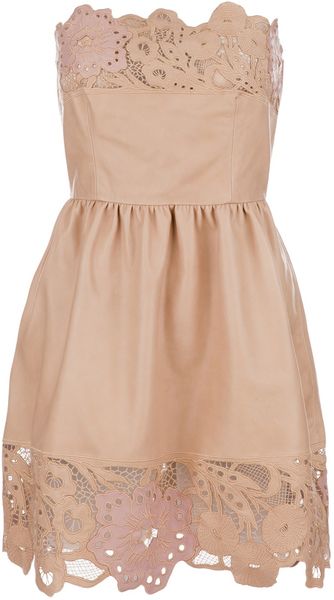 Valentino Lace Trimmed Dress - Lyst