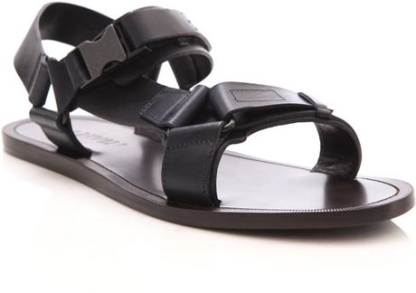 Lanvin Leather Clip Buckle Sandals in Blue for Men (navy) | Lyst