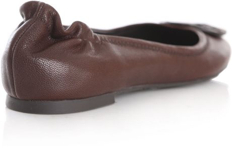 brown tory burch flats