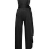 Halston Heritage Stretch Satinjersey Halterneck Jumpsuit in Black - Lyst