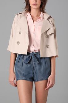 Mason by Michelle Mason Crop Trench Coat - Lyst
