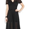Rochas Silkgauze Dress in Black - Lyst